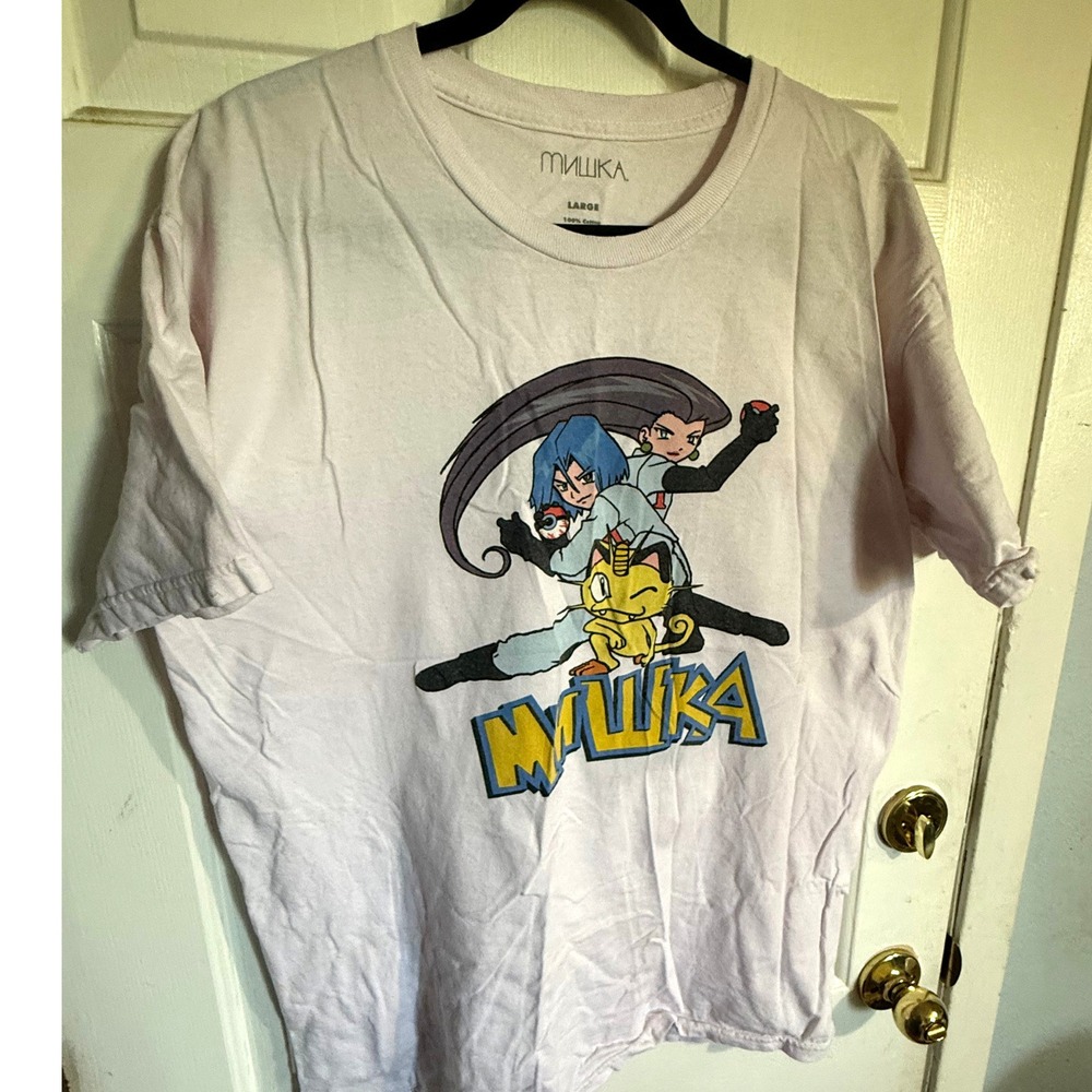 Mishka MNWKA Pokemon Team Rocket mens L T shirt 100%cotton USA Meowth